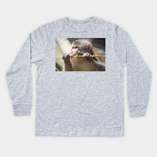 Japanese Snow Monkey Kids Long Sleeve T-Shirt